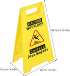 Caution Wet Floor Sign Bilingual Safety Warning Sign Double-Sided Foldable a Frame with Handle High Visibility Wet