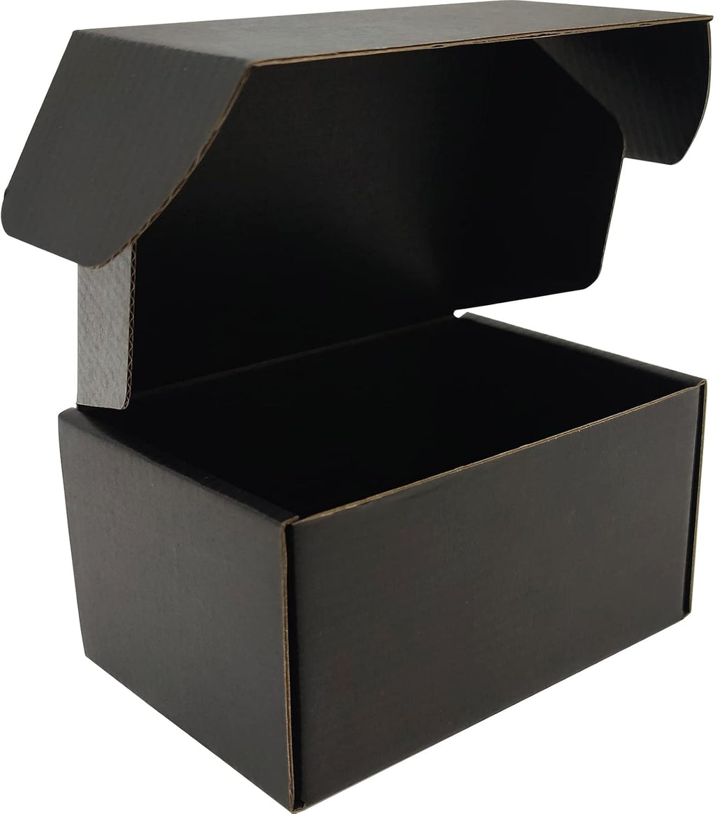6x4x3 Shipping Boxes Set of 50, Black Mailer Corrugated Cardboard Box