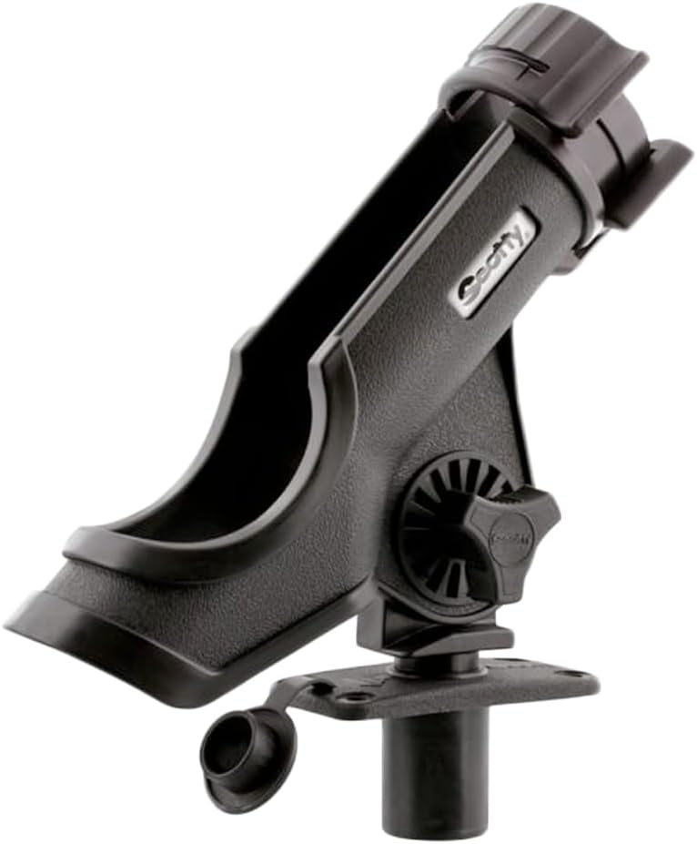Scotty 0231-BK PowerLock Rod Holder, with 0244 Flush Deck Mounts, black