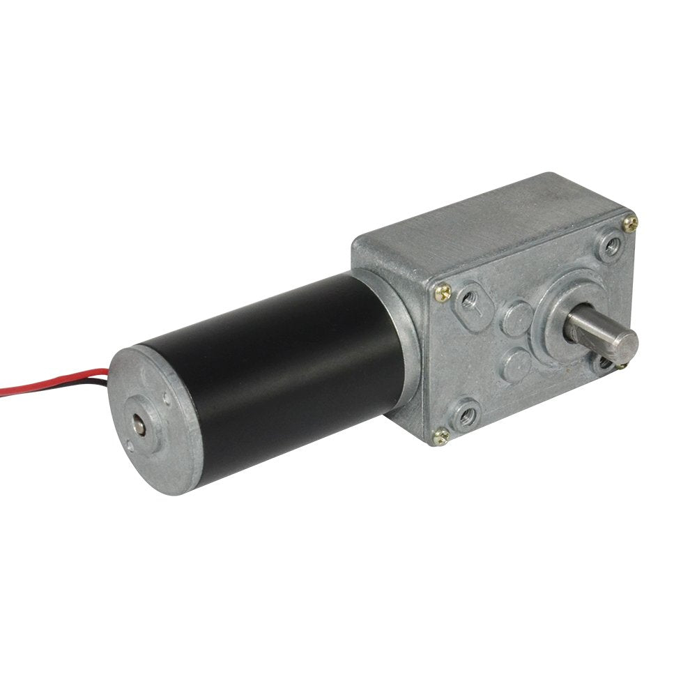Electric DC Worm Gear Motor 12V High Speed 60 RPM Reversible with Metal Geared Box Reducer for Robot & Toys