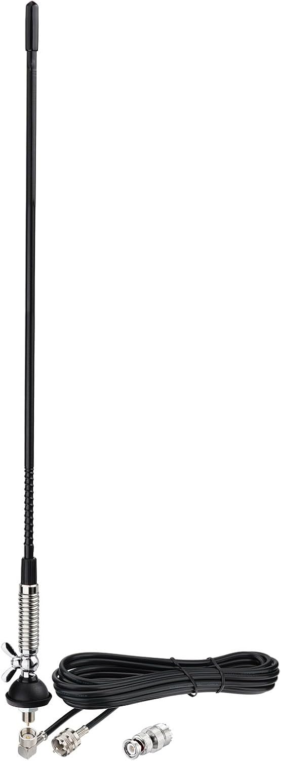 CB 27MHz Truck Fiberglass Antenna Anti-Vibration with 13.1ft PL259 Cable Compatible with Galaxy Uniden Bearcat Cobra