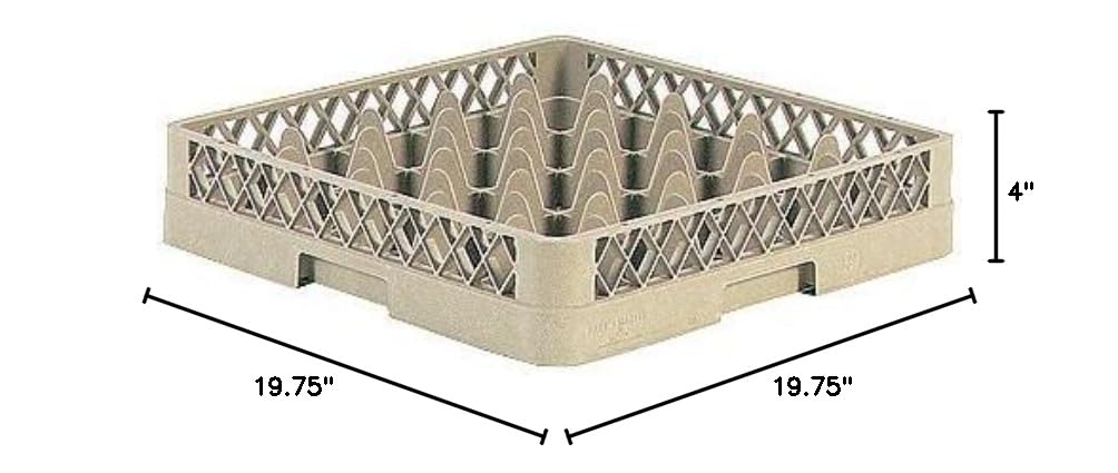 25 Compartment Beige Glass Rack