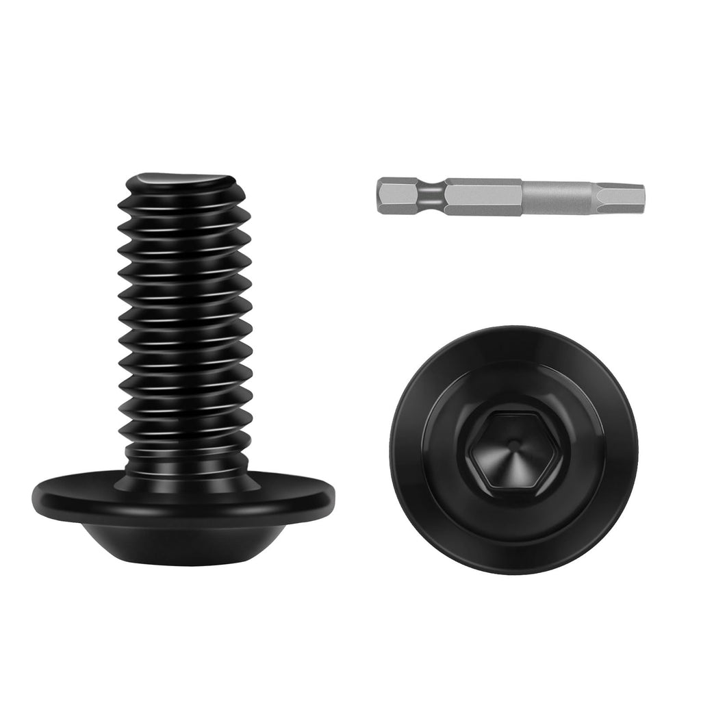 M3 x 16mm Flange Button Head Socket Cap Screws, Black Finish, 100 PCS