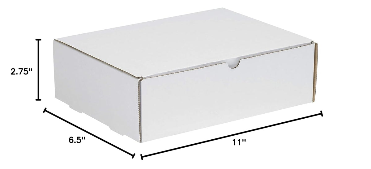 White Literature Mailing Boxes, 11 x 6-1/2 x 2-3/4 Inches, Pack of 50, Crush-Proof