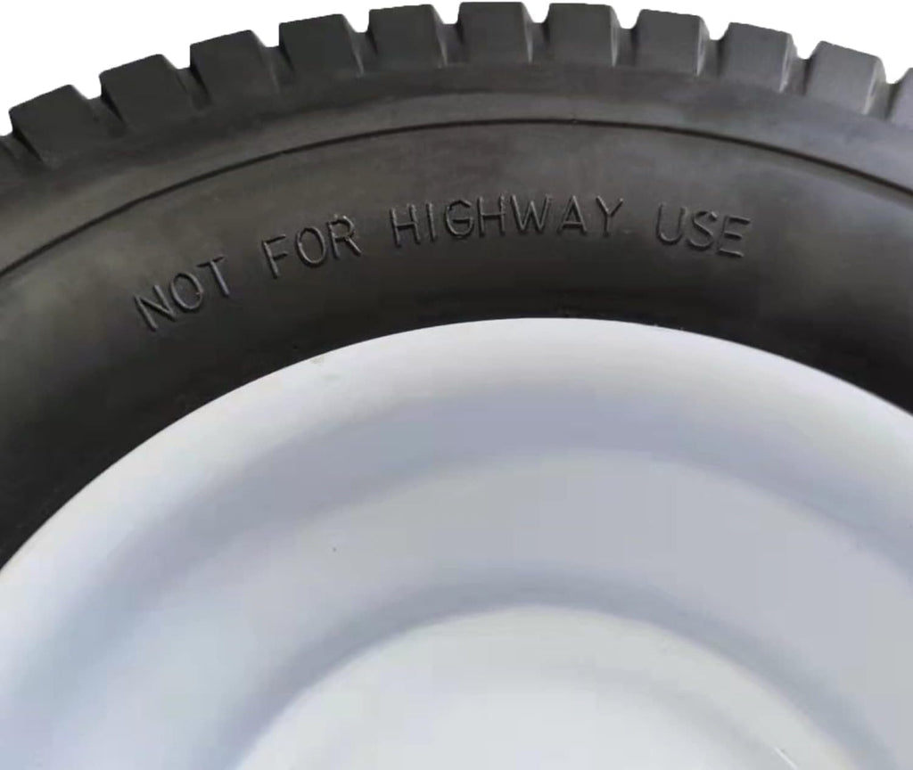 13x5.00-6 Flat Free Lawn Mower Tire with 3/4 & 5/8 Bearings, 3" Center Hub Flat Free Tire and Wheel for