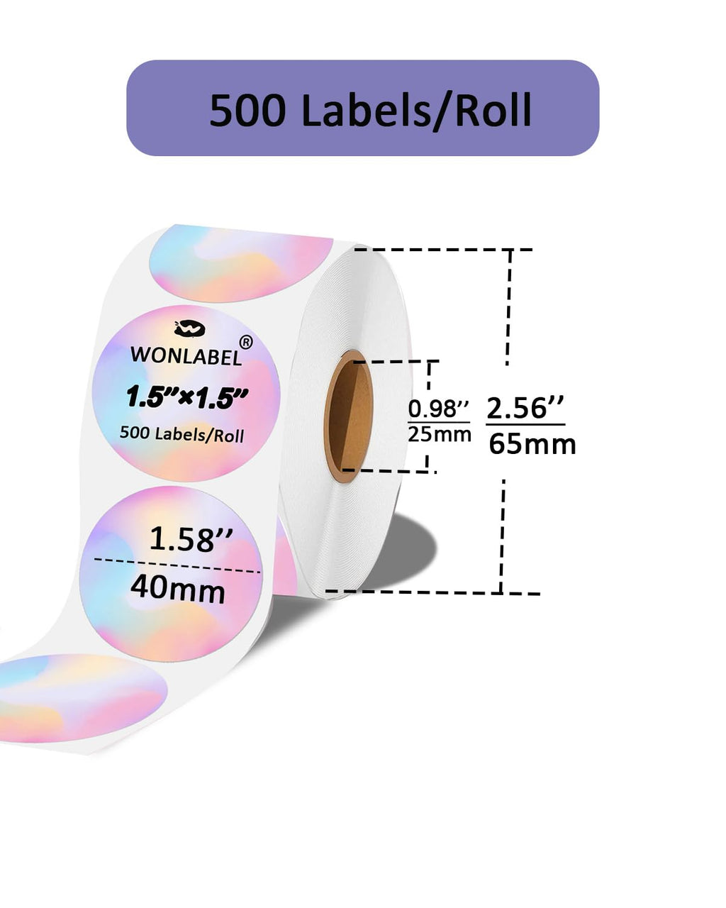 1.5 x 1.5 Round Thermal Labels, 1.5 inch Round Thermal Sticker Labels for Business and Home, Circle Thermal Printer