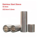 Linear Guide Rail 5-10Pcs ID 4mm OD5mm 5.5mm Steel Sleeve Shaft Bushing Spacer Bush No Thread Stainless Inner Guide(4x5x2.5mm-10pcs)