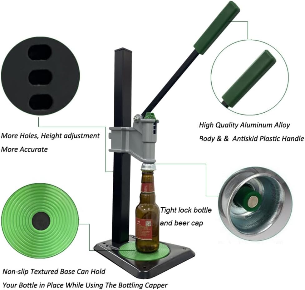 Manual Bottle Capper Tool Machine 26mm and 29mm Crown Capper Beer Corking Machine,Heavy Duty Strong Metal Easy Action