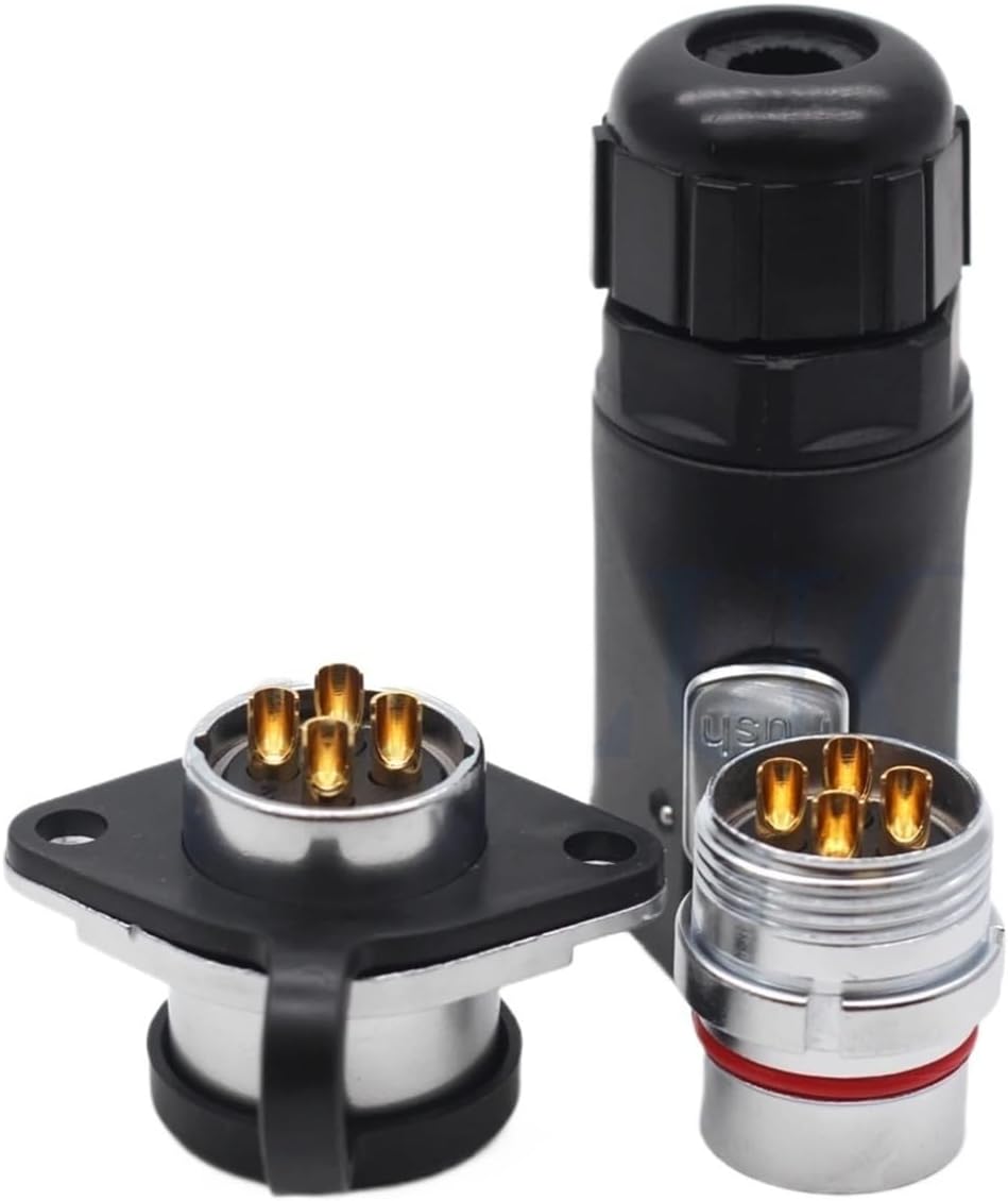 XHP20 Connector 4-Pin Waterproof Male Plug IP67 Industrial Three-Phase Electrical Box Rated Current 30A Flange Female Socket