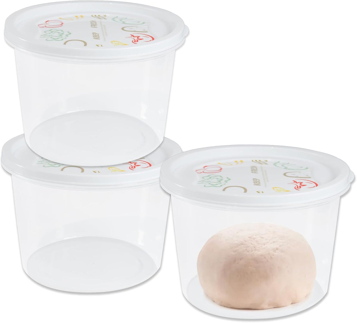 Stackable Pizza Dough Proofing Boxes Dough Proofing Container with Lid 1100ml portion (3)