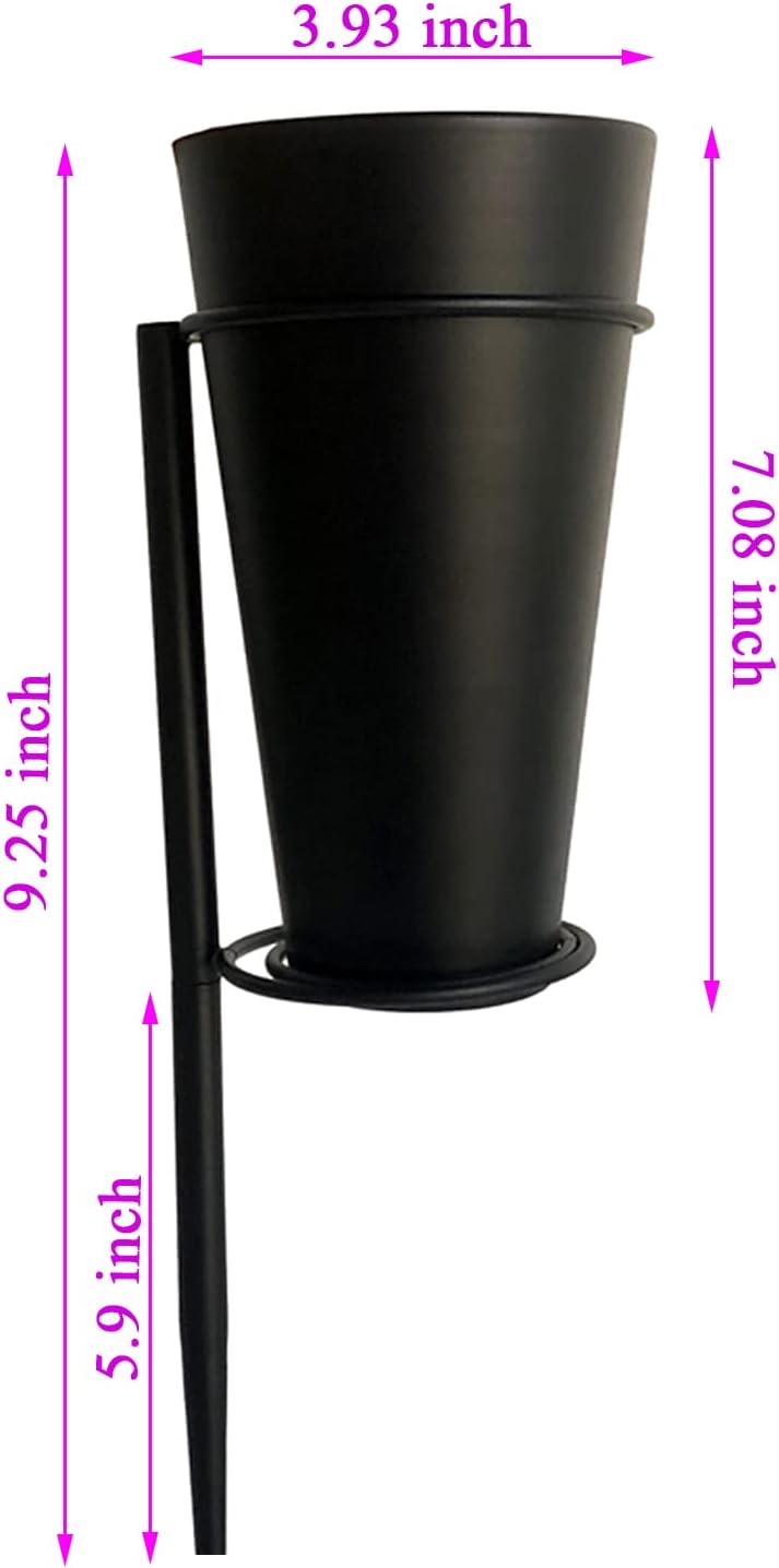 Metal Grave Vase, Flower Holder in the Ground, Cemetery Vase, Grave Decoration, with Flower Foam