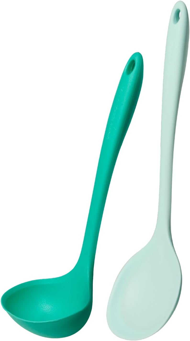 DuoEssentials Ladle & Cooking Spoon Set, Teal
