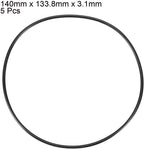 uxcell 5pcs 140x133.8x3.1mm Nitrile Rubber O-Rings Metric Sealing Gasket