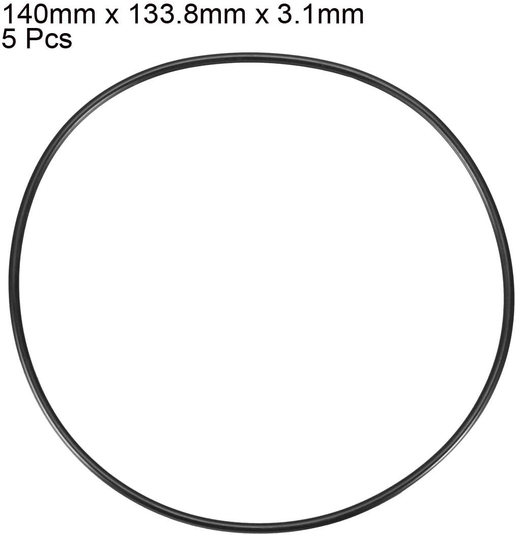 uxcell 5pcs 140x133.8x3.1mm Nitrile Rubber O-Rings Metric Sealing Gasket