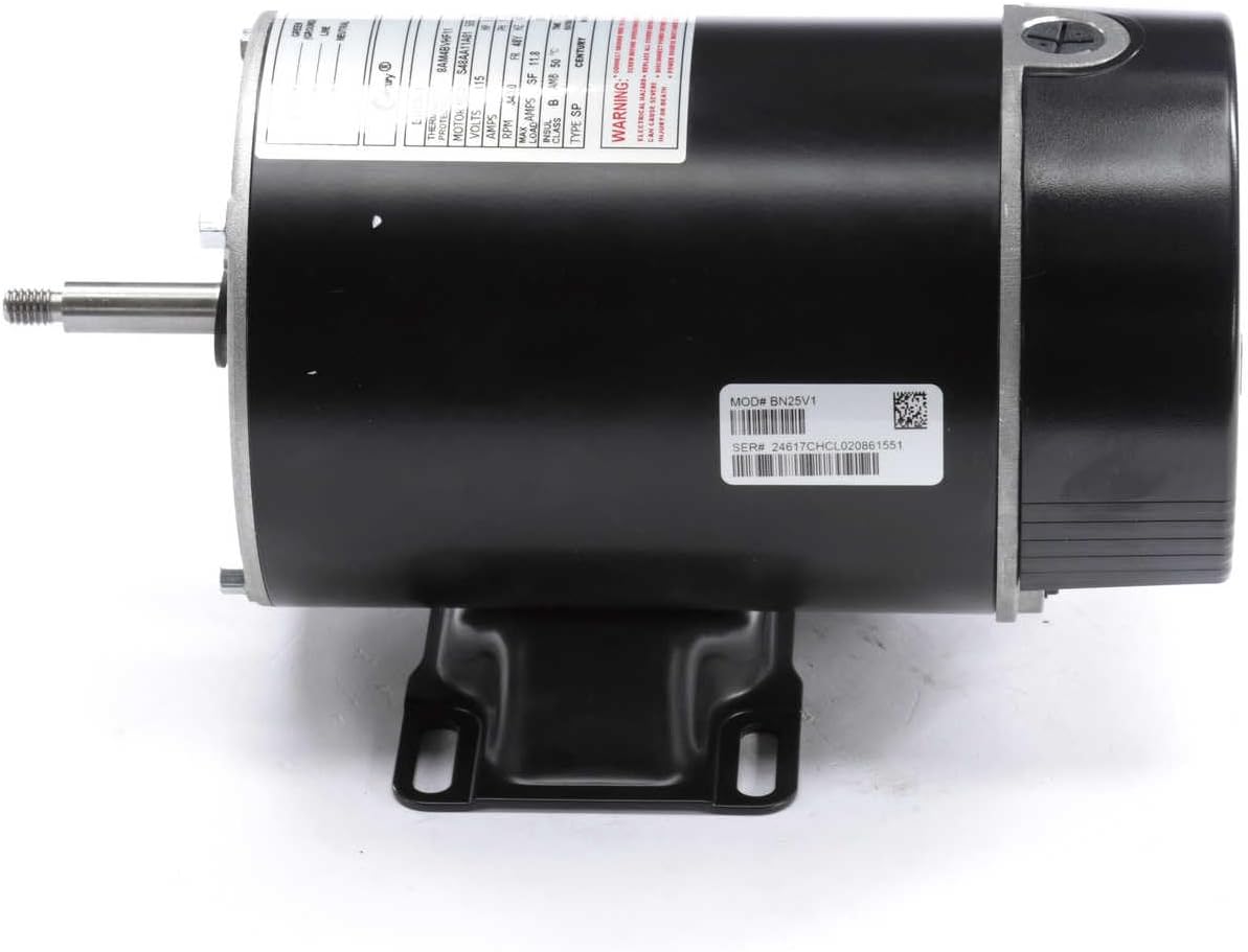 A.O. Smith BN25V1 1 HP, 3450 RPM, 1 Speed, 115 Volts, 12 Amps, 1 Service Factor, 48Y Frame, PSC, ODP Enclosure, Rigid Base Pool Motor