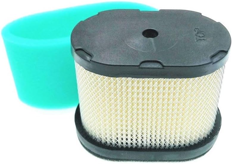 2 Pack 498596 Air Filter Replace for BS 5059 690610 697029 OEM Air Cleaner Cartridge with 273356 Pre Filter Fits Lawn Mower Air Cleaner Element