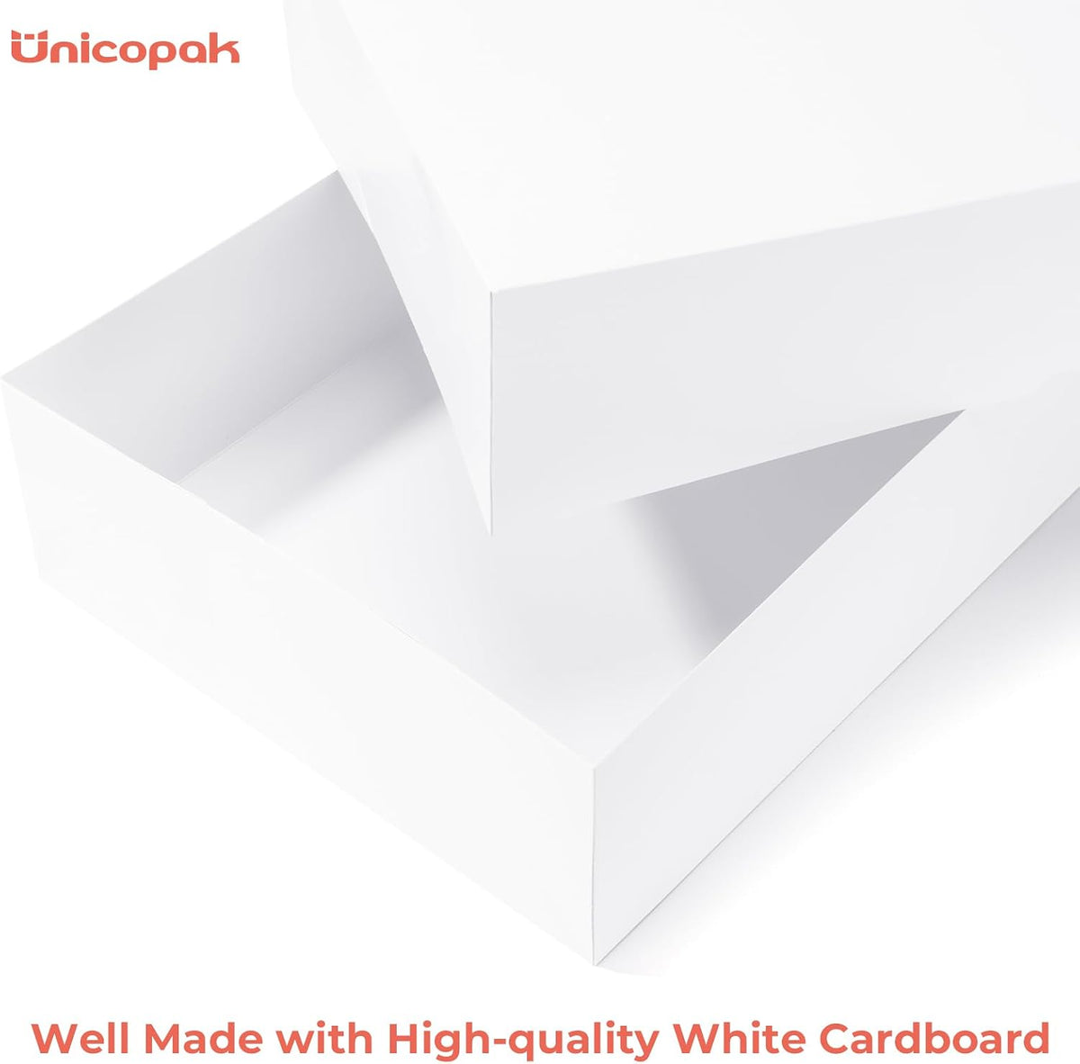 12 Pack Extra Large White Gift Boxes with Lids, 17x11x4 Inches