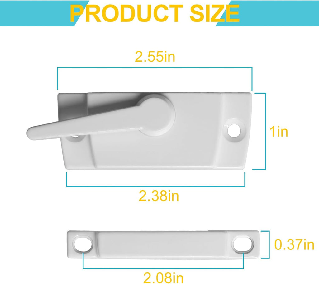 F 2554 Diecast Cam Action Window Sash Lock with Alignment Lugs, Replacement Sash Locks for Sliding Windows Double