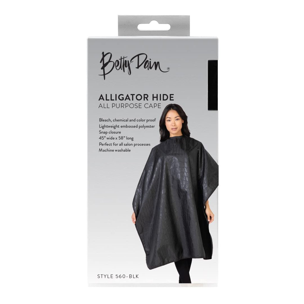 Alligator Hide Bleach-Proof Coloring & Styling Cape, Black | Textured Multi Purpose Salon Cape Defends Against Bleach