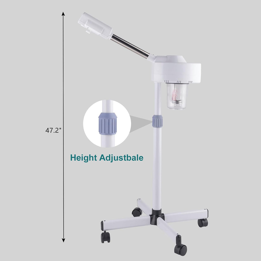 Professional Facial Steamer with 3X Magnifying Lamp, 2 in 1 Facial Steamer Upgrade PTC Heating, Esthetician Face