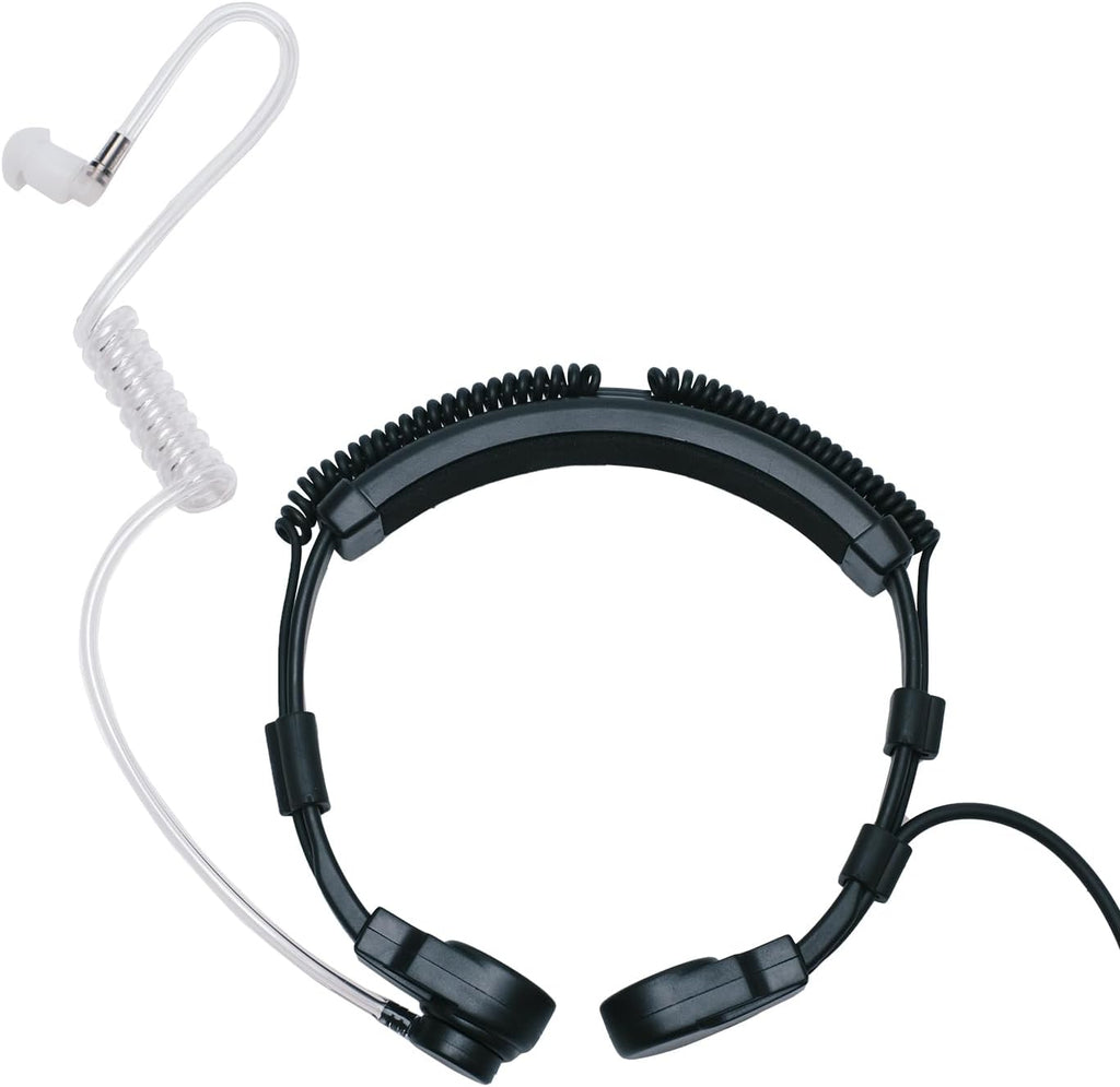 Throat Mic with Finger PTT Compatible with Midland LXT630VP3 GXT | Throat mic + finger PTT (handlebar mount), Covert