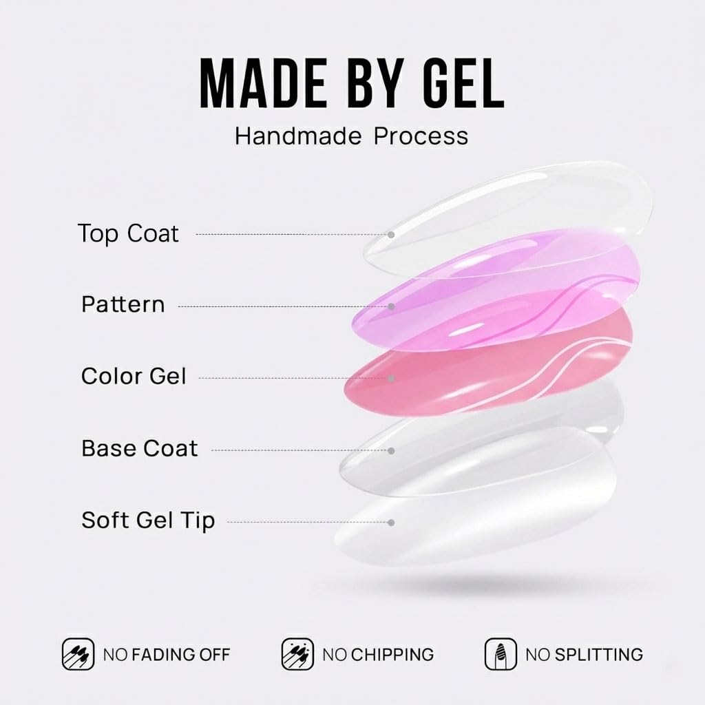 French Tip Press On Nails Short Oval Nude Fake Nails with Glue