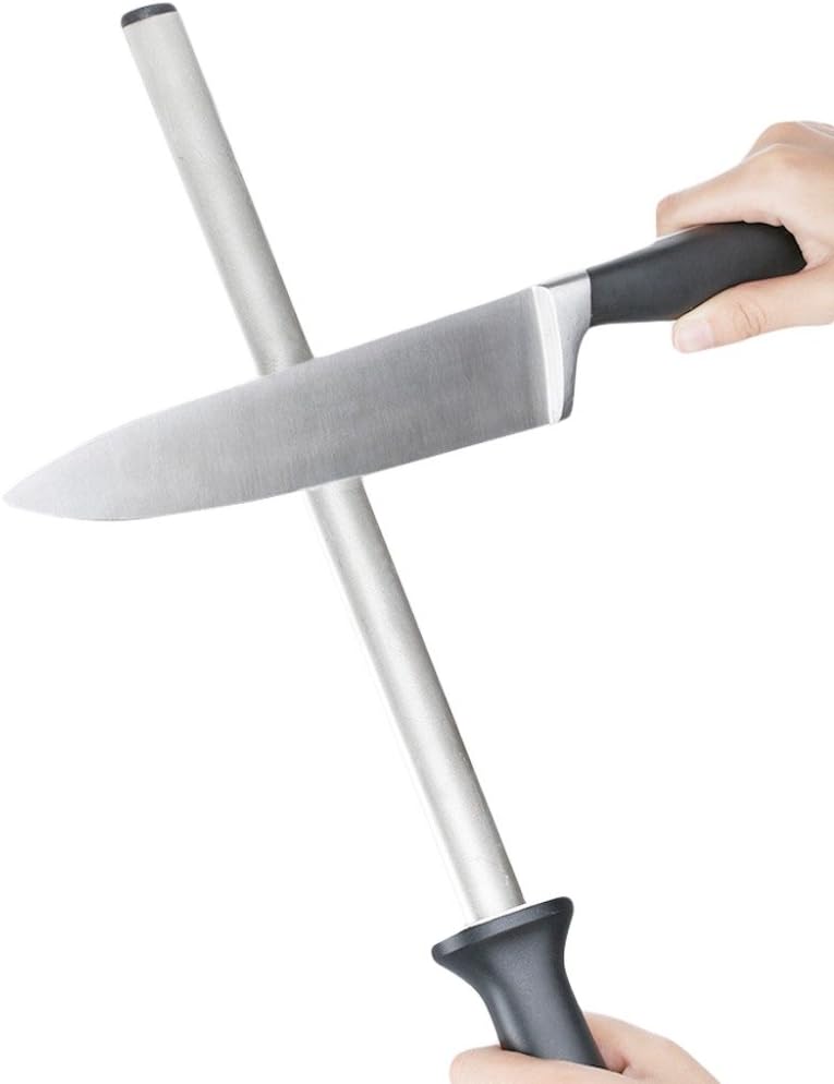 12 in. Diamond Carbon Steel Professional Knife Sharpener Rod | Kitchen, Home or Hunting | Master Chef, Hunter or Home