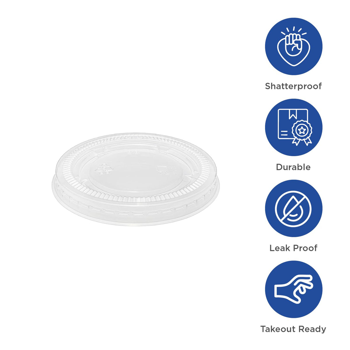FP-PL400-PP 3.25 oz., 4 oz. & 5.5 oz PP Portion Cup Lids (Case of 2500)