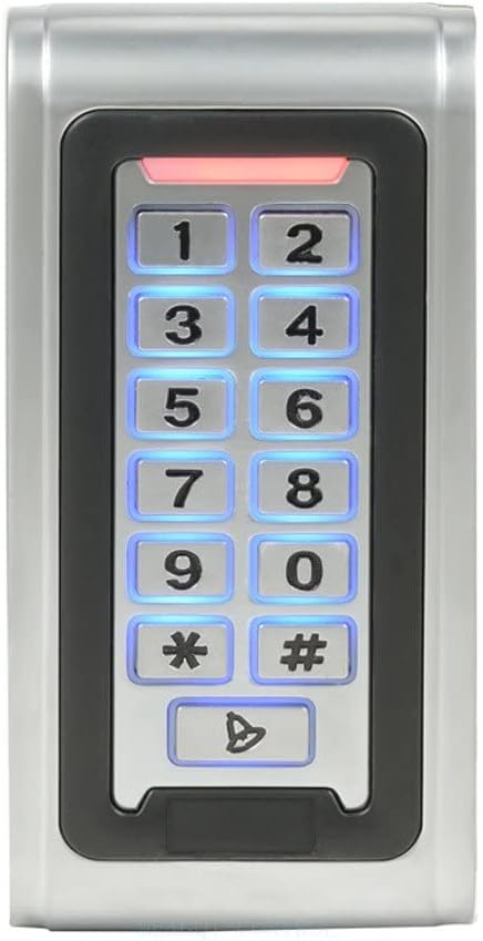 Waterproof Metal RFID+PIN Code Door Security Access Control System Kits with Push Bar Strike Lock,110V-240V Power