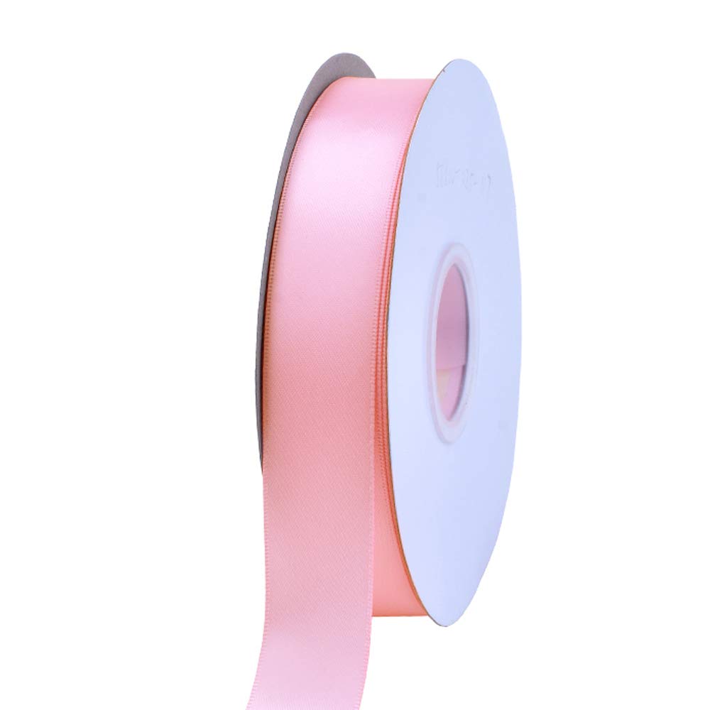 Light Pink Double Faced Satin Ribbon, 1 Inch Continuous 50 Yards