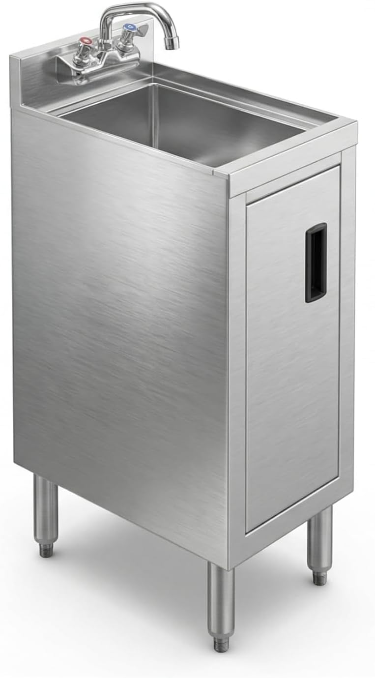 18" x 12" Stainless Steel Underbar Hand Sink Cabinet Base