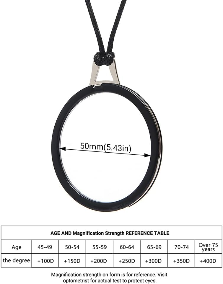 Reading Glasses Pendant Necklace Readers Lightweight Portable Anti-loss Reading Glasses with Exquisite Case for Women