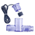 DSY SS4 Transparent Blue Condensate Overflow Float Switch with 3/4 Inch Adaptor and 6FT Wire AC Float Switch