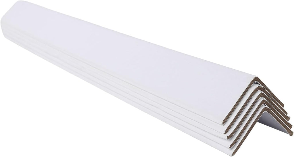 Packaging Cardboard Edge Protectors 2" x 2" x 48" - Pack of 50, White - V-Board Reinforced Corner Protectors for