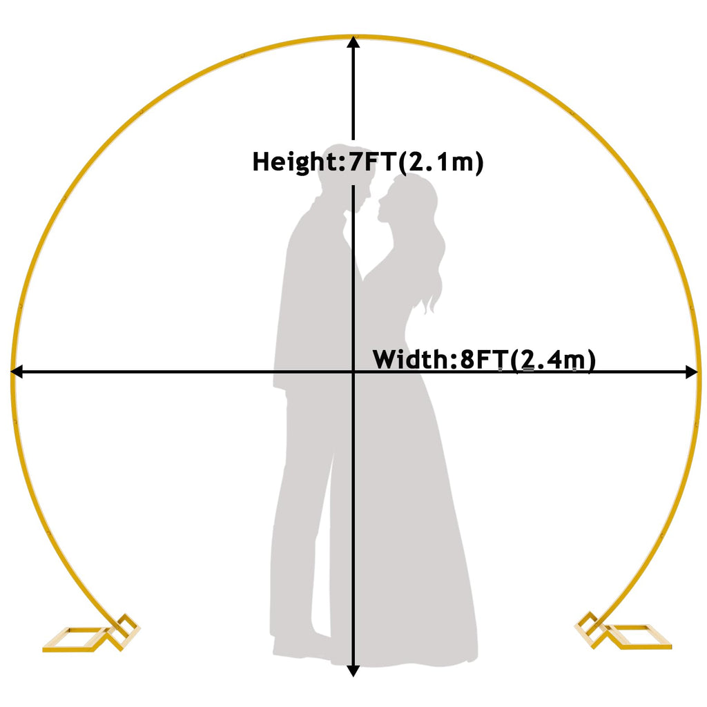 Round Backdrop Stand 8ft, Round Balloon Arch Stand, Gold Circle Arch