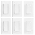 ELEGRP LEDPro Multi-Location Dimmer, EDM25BM Master Dimmer Light Switch for LED, Single Pole/3 Way, 6 Pack, Matte White