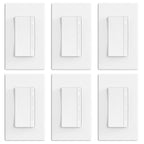 ELEGRP LEDPro Multi-Location Dimmer, EDM25BM Master Dimmer Light Switch for LED, Single Pole/3 Way, 6 Pack, Matte White