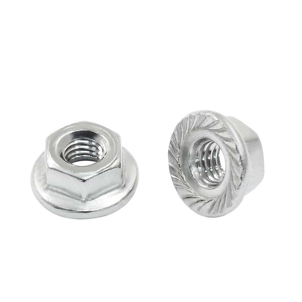 M3/0.5mm Serrated Flange Hex Nuts, 50Pcs