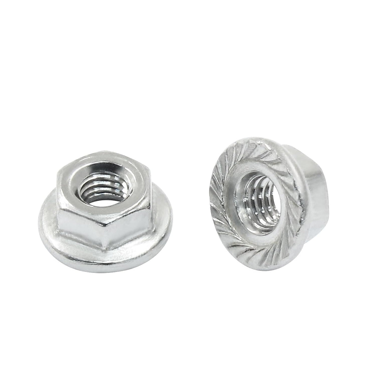 M3/0.5mm Serrated Flange Hex Nuts, 50Pcs