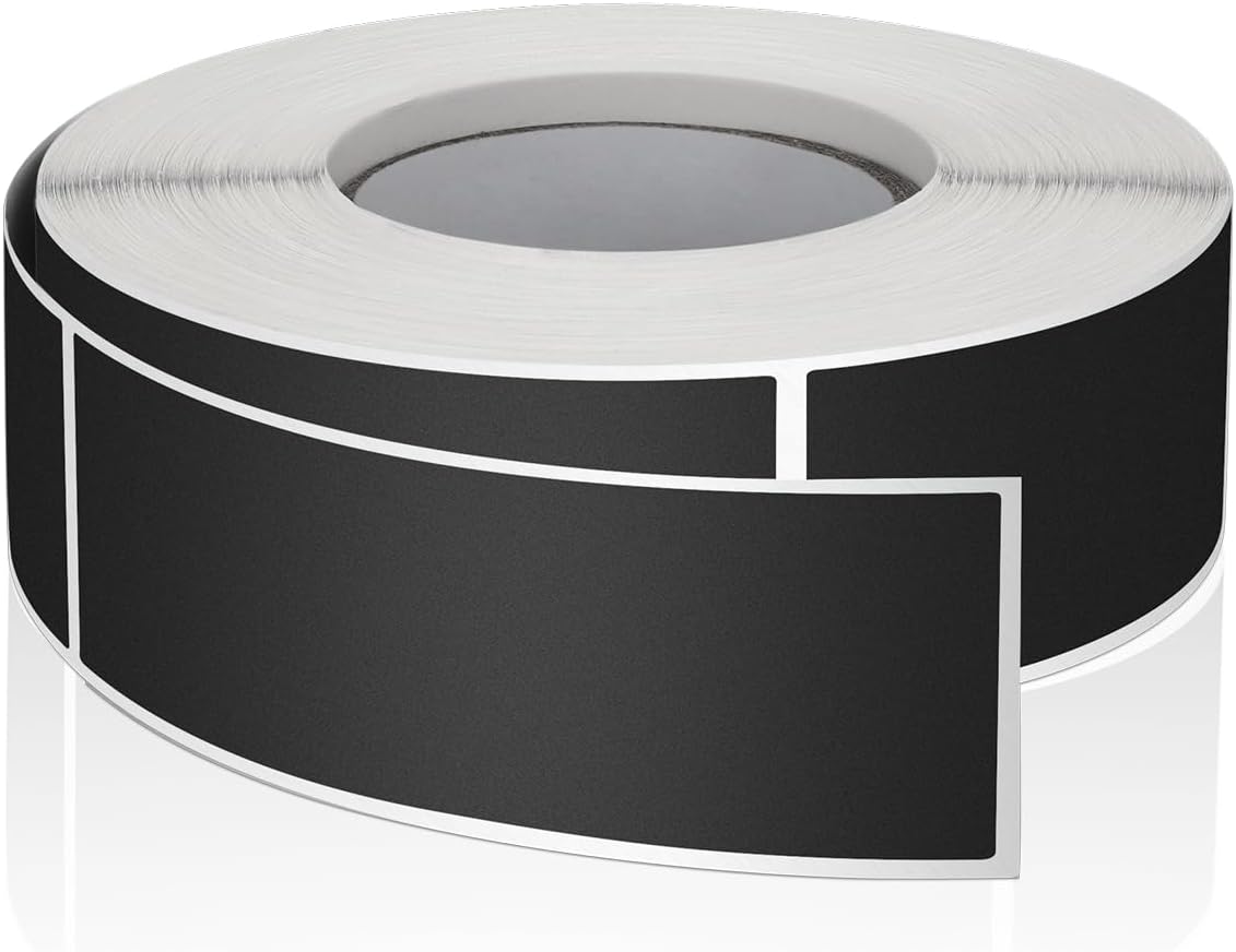 Black Rectangle Labels 3" x 1" Color Coding Stickers Roll 500 Pcs