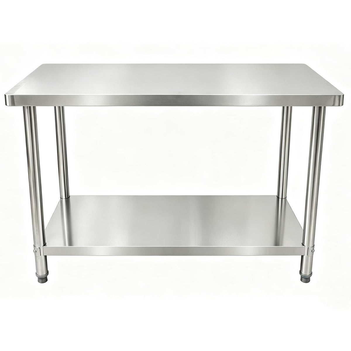 Stainless Steel Work Table, 24 x 48 Inch Heavy-Duty Prep Table with Undershelf and Reinforced Supports for Kitchen