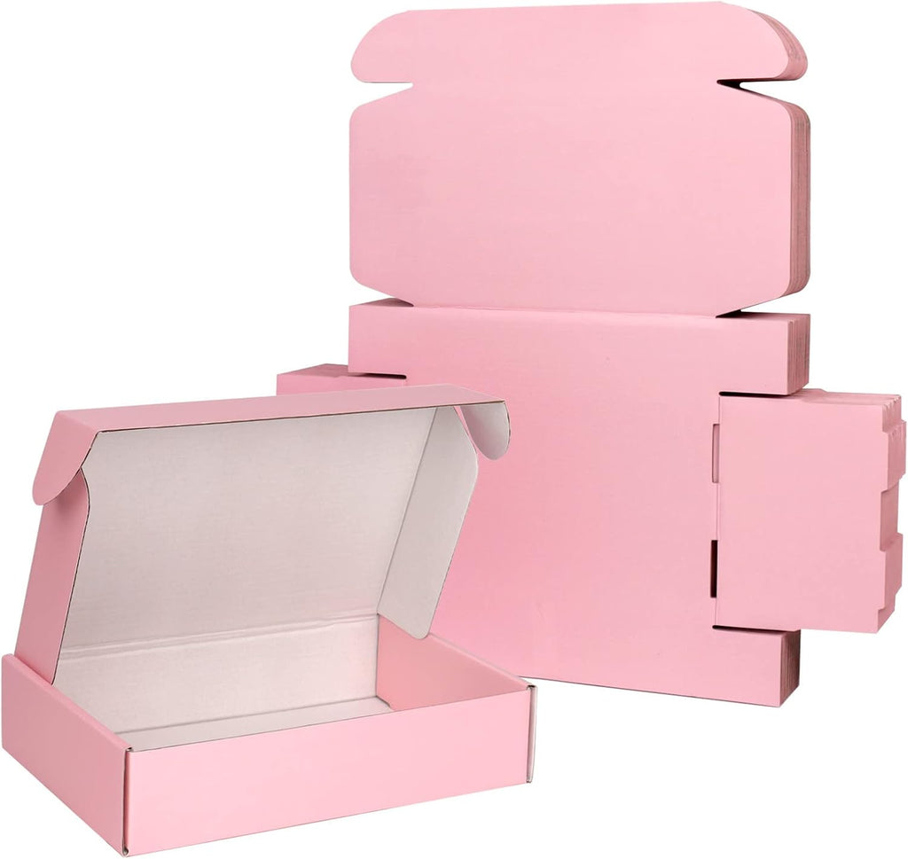 9x6x2 Inch Pink Shipping Boxes, 30-Pack Mailing Boxes for Small Business, Corrugated Cardboard Box for Shipping