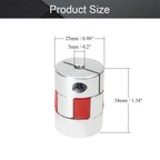 Fielect Shaft Coupling 5mm to 5mm Bore L34x25D Flexible Coupler Joint for Servo Stepped Motor
