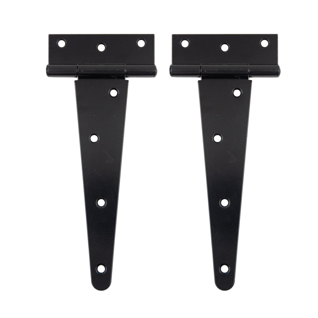 Heavy Duty T Hinge, 2 pcs, 8 Inch, Black, Powder Coated, Carbon Steel