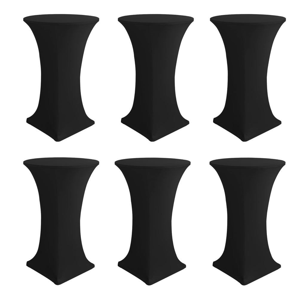 Cocktail Table Covers-Black Spandex Round High Top Table Cloths Party