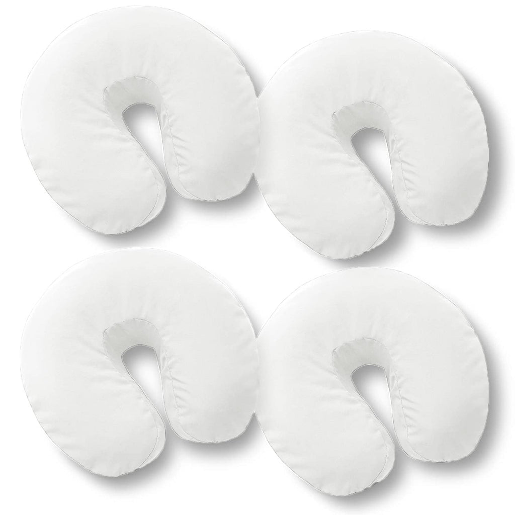 Face Cradle Covers for Massage Table (Pack of 4), 100% Cotton Flannel Massage Face Cradle Cover (White)