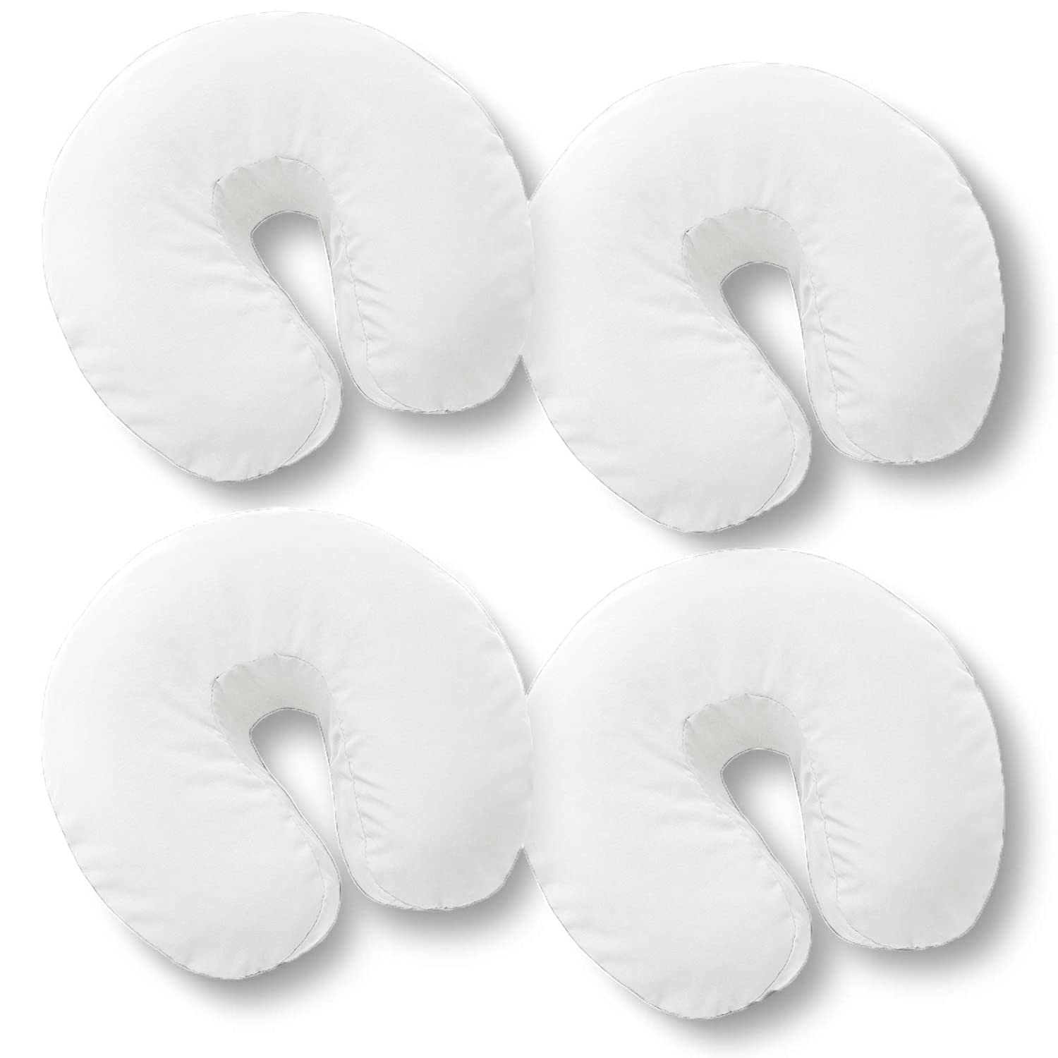 Face Cradle Covers for Massage Table (Pack of 4), 100% Cotton Flannel Massage Face Cradle Cover (White)