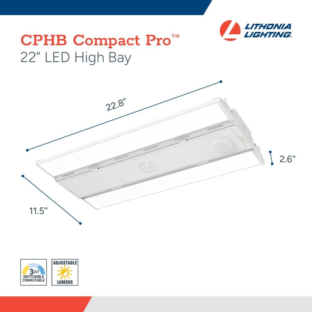 Lithonia Lighting Compact Pro LED High Bay Light Adj Lumens, 4000K/5000K