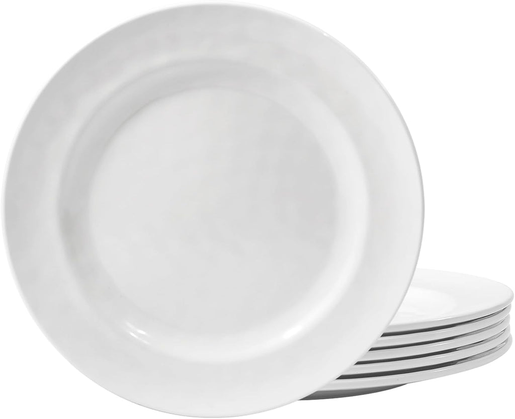 10.75" Melamine Round Dinner Plates, 6-Piece Plate Sets