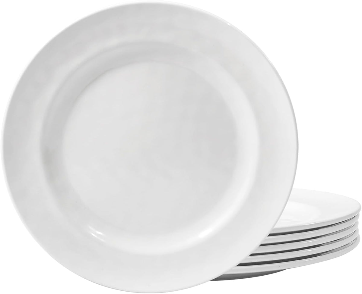 10.75" Melamine Round Dinner Plates, 6-Piece Plate Sets